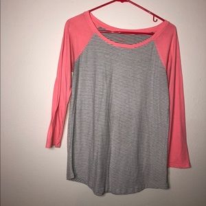 3/4 length sleeve baseball tee